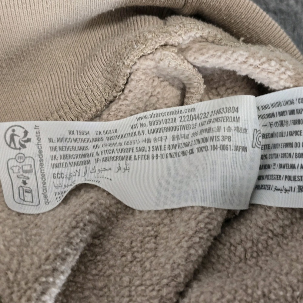 Abercrombie Kids Hoodie Youth 13/14 Beige Pullover Kangaroo Pocket - Picture 13 of 16